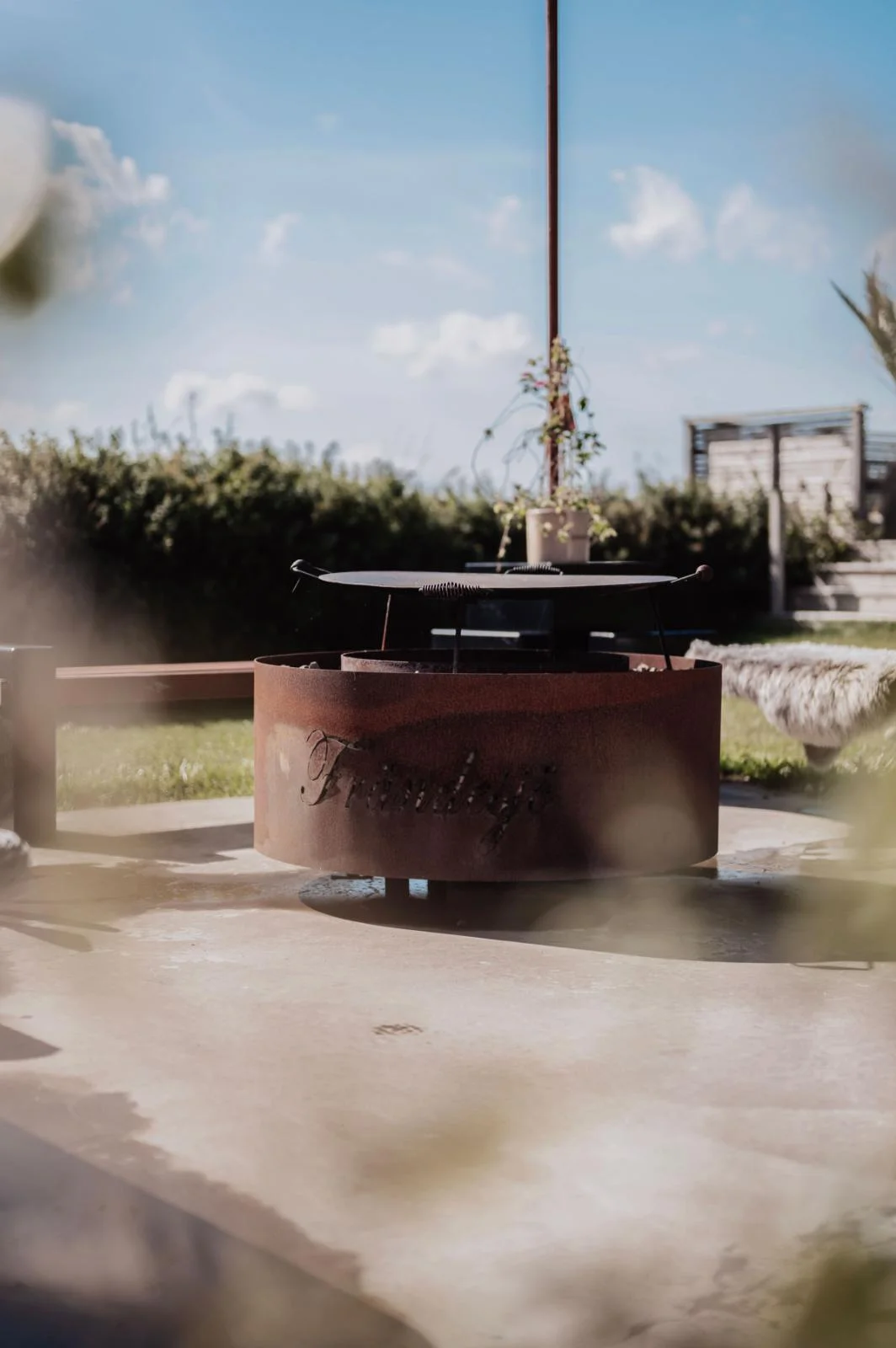 Eldstad i cortenstål