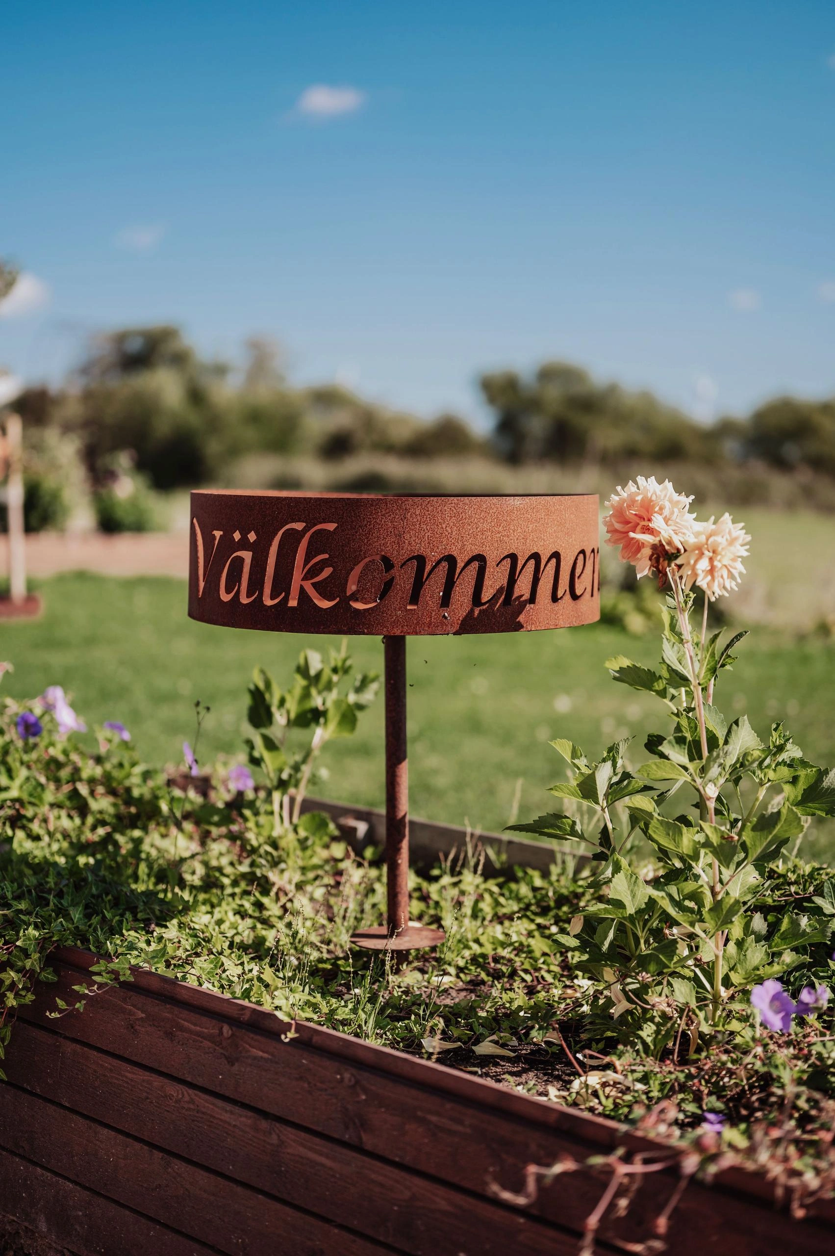 Corten-projekt i trädgård