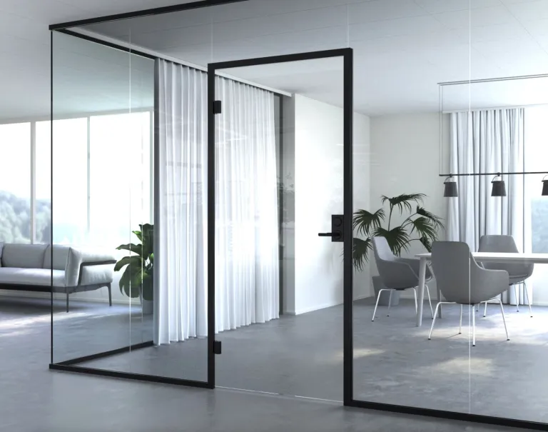 Komplett glasväggar-lösning för kontorslandskap