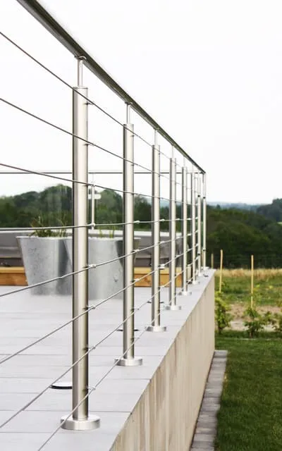 Vajerräcke marinklassat rostfritt stål